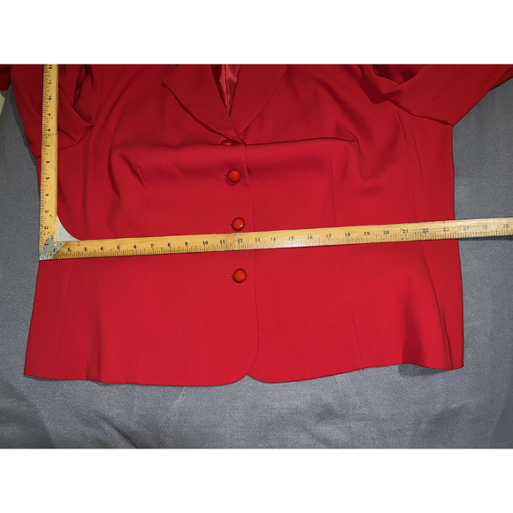 New John Meyer Jacket Plus Sz 22W Red Beaded Embroidered Lined Polyester Blazer - Picture 9 of 13